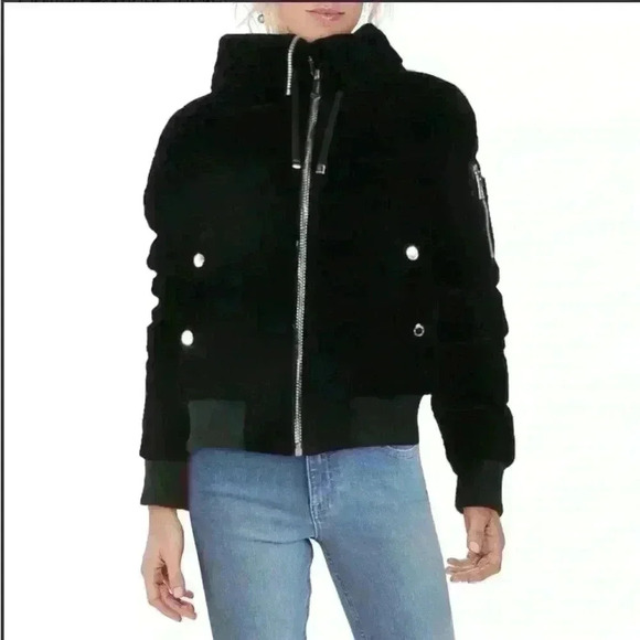 BCBGeneration Jackets & Blazers - BCBGeneration velvet hooded bomber jacket Size XS